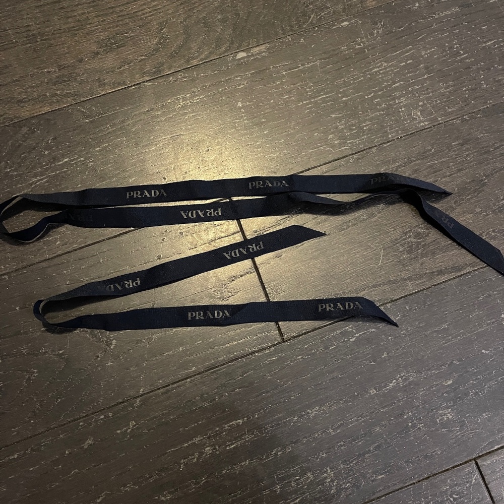 PRADA Black Ribbon packaging decoration set of 2- 53 and 85cm logo